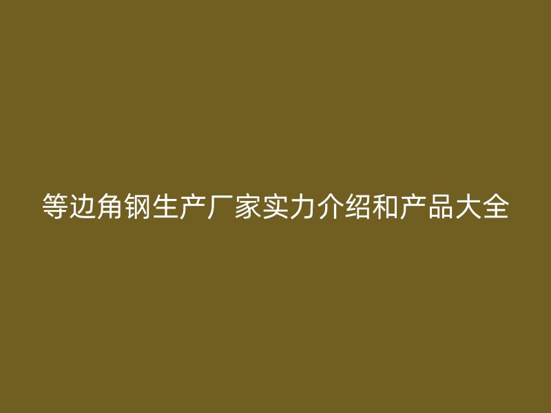 等边角钢生产厂家实力介绍和产品大全