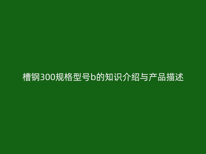 槽钢300规格型号b的知识介绍与产品描述