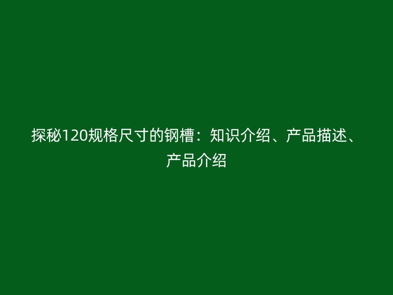 探秘120规格尺寸的钢槽：知识介绍、产品描述、产品介绍