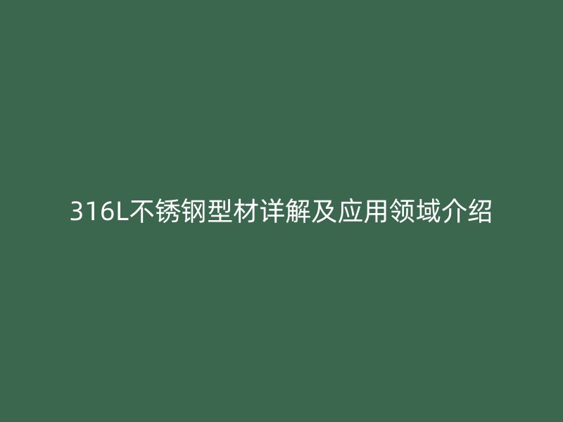 316L不锈钢型材详解及应用领域介绍
