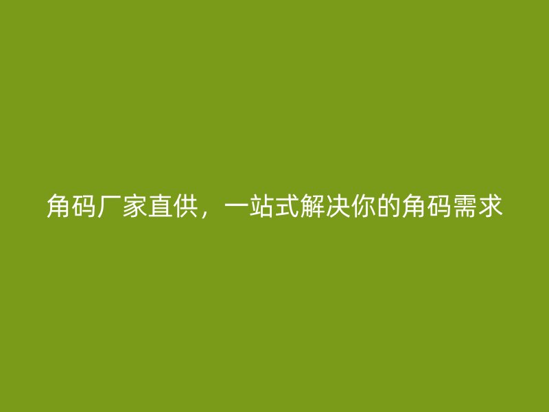 角码厂家直供，一站式解决你的角码需求