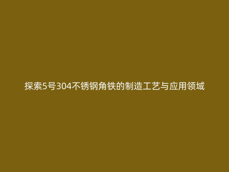 探索5号304不锈钢角铁的制造工艺与应用领域