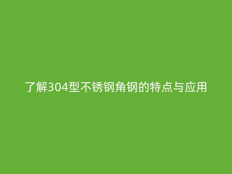 了解304型不锈钢角钢的特点与应用