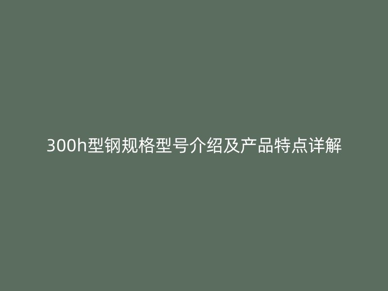300h型钢规格型号介绍及产品特点详解