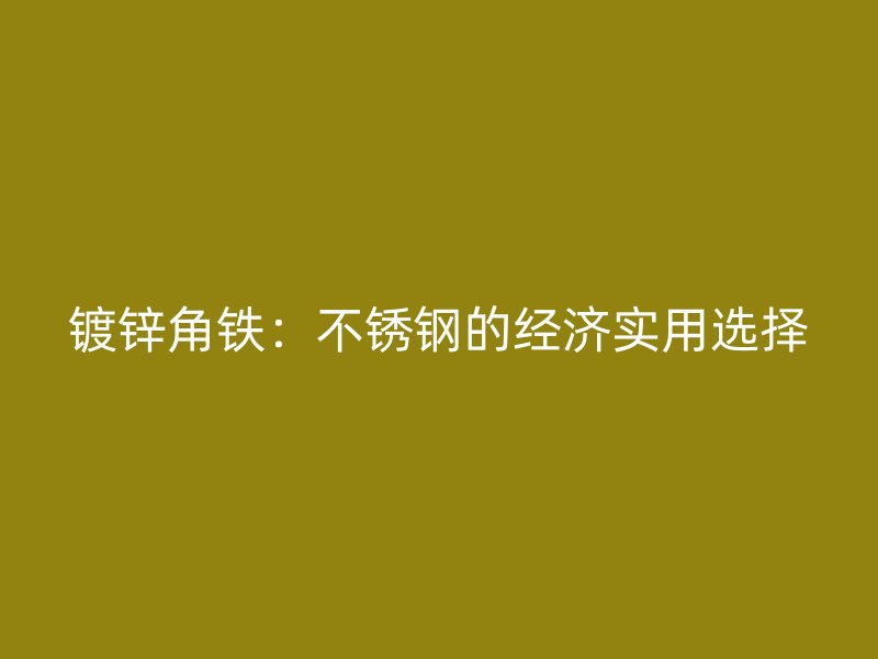 镀锌角铁：不锈钢的经济实用选择