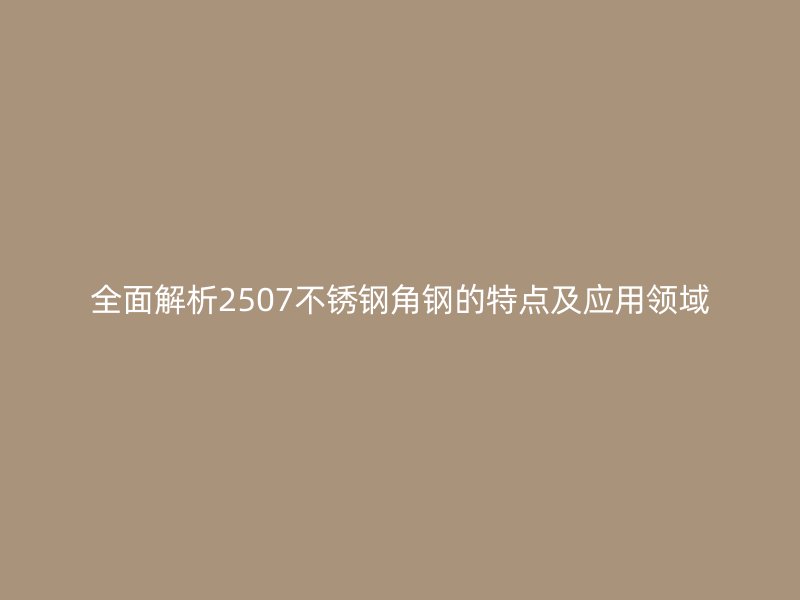 全面解析2507不锈钢角钢的特点及应用领域