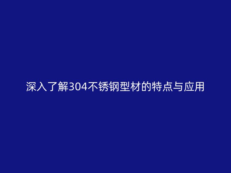 深入了解304不锈钢型材的特点与应用