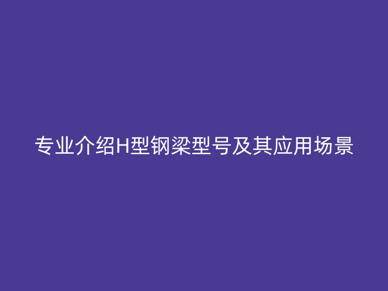 专业介绍H型钢梁型号及其应用场景