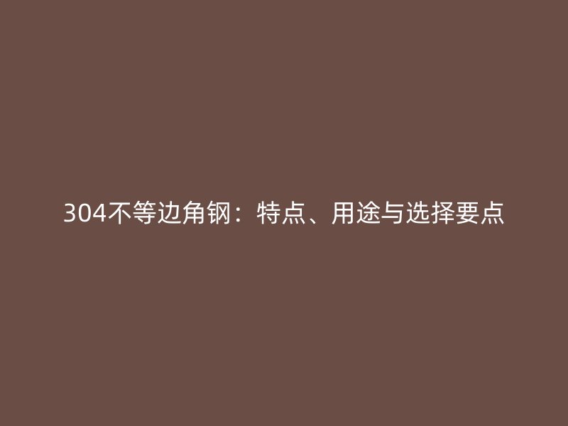 304不等边角钢：特点、用途与选择要点