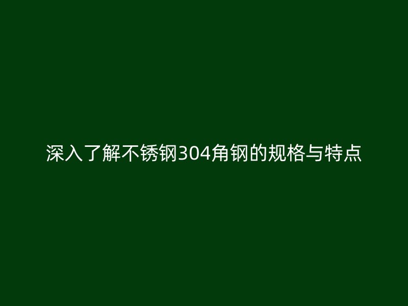 深入了解不锈钢304角钢的规格与特点