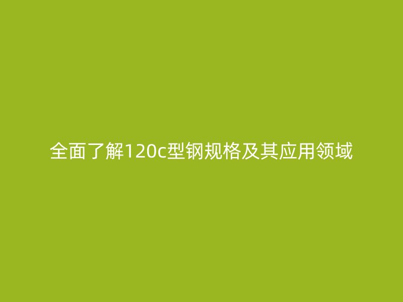 全面了解120c型钢规格及其应用领域