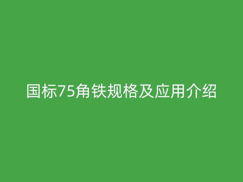 国标75角铁规格及应用介绍