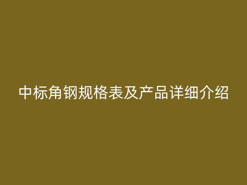 中标角钢规格表及产品详细介绍