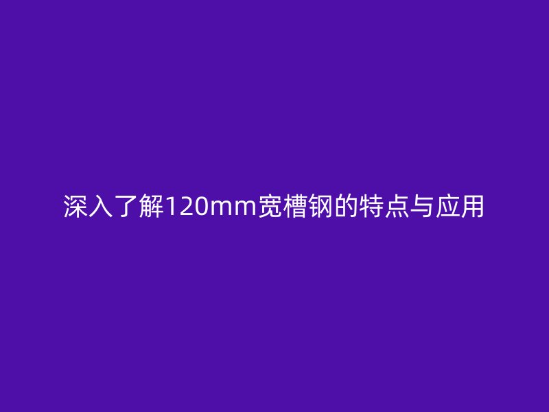 深入了解120mm宽槽钢的特点与应用