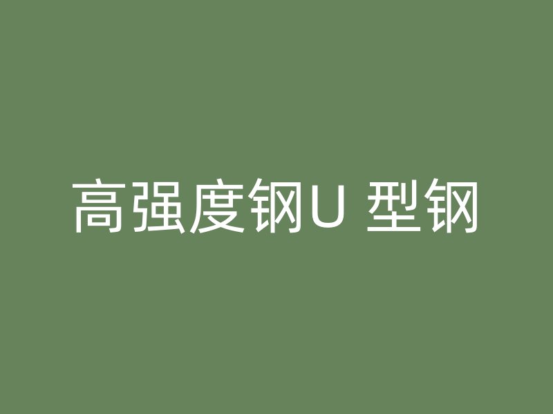 高强度钢U 型钢