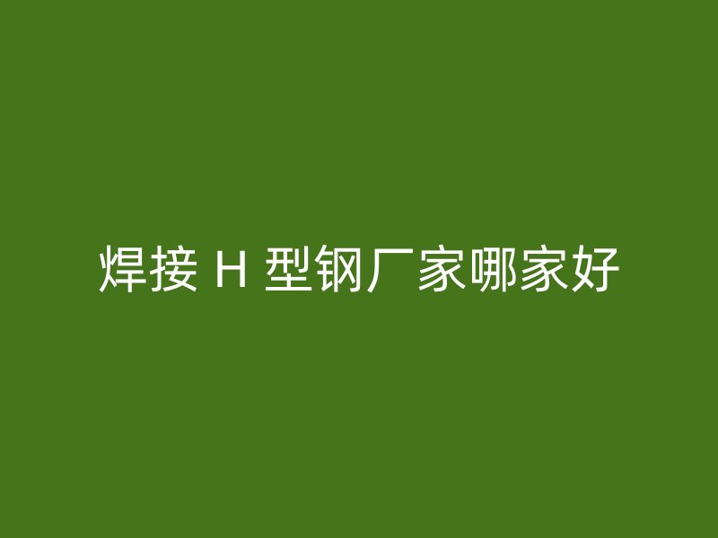 焊接 H 型钢厂家哪家好