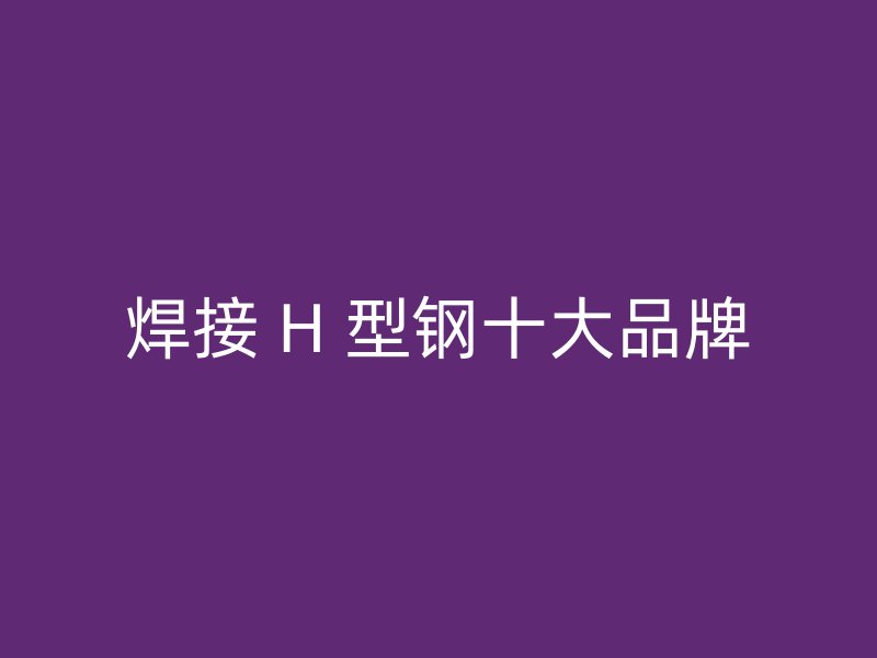 焊接 H 型钢十大品牌