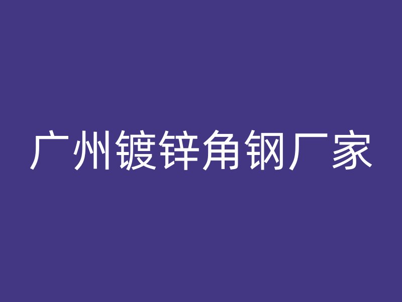广州镀锌角钢厂家