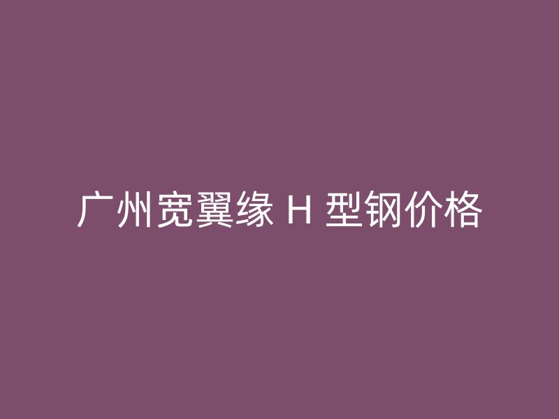 广州宽翼缘 H 型钢价格