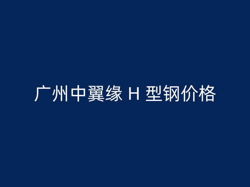 广州中翼缘 H 型钢价格