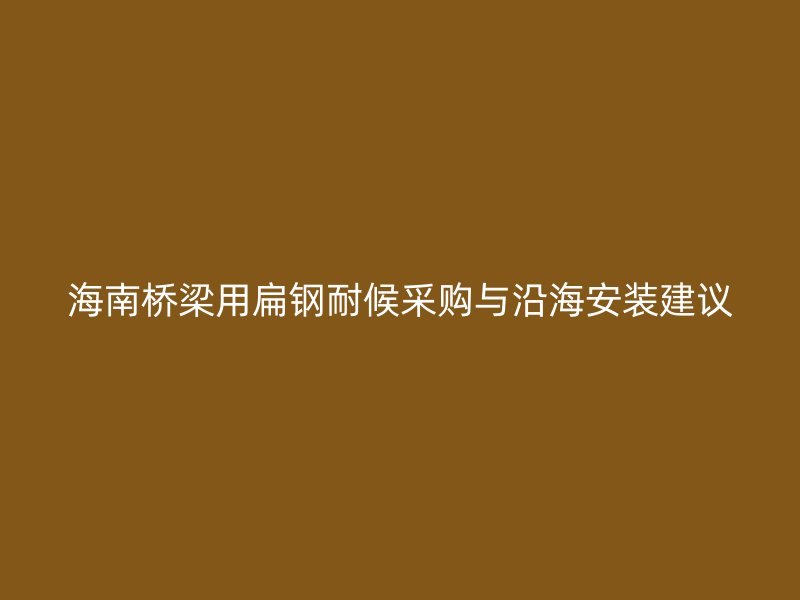 海南桥梁用扁钢耐候采购与沿海安装建议
