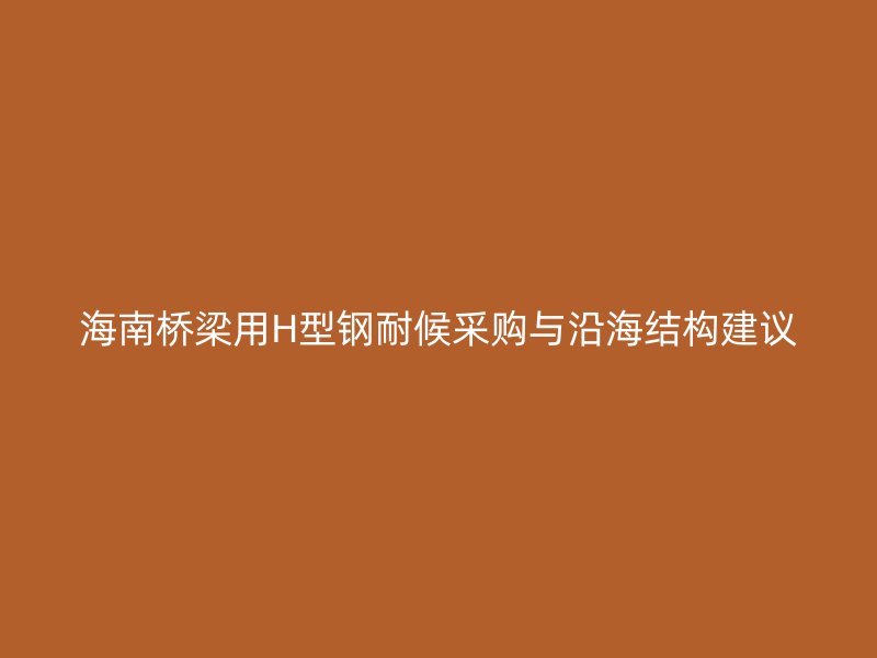 海南桥梁用H型钢耐候采购与沿海结构建议