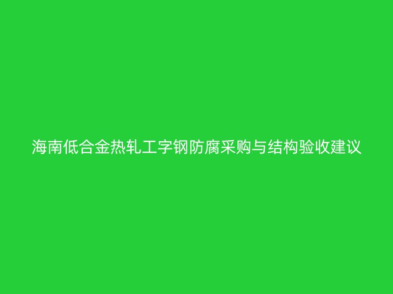 海南低合金热轧工字钢防腐采购与结构验收建议