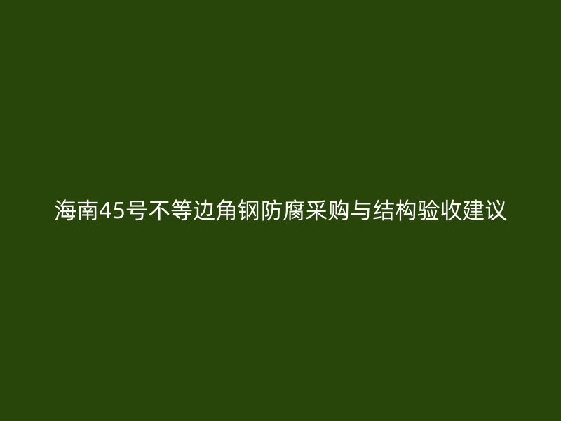海南45号不等边角钢防腐采购与结构验收建议