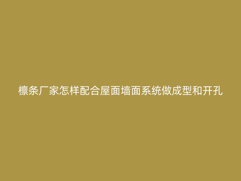 檩条厂家怎样配合屋面墙面系统做成型和开孔