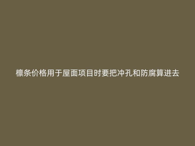 檩条价格用于屋面项目时要把冲孔和防腐算进去