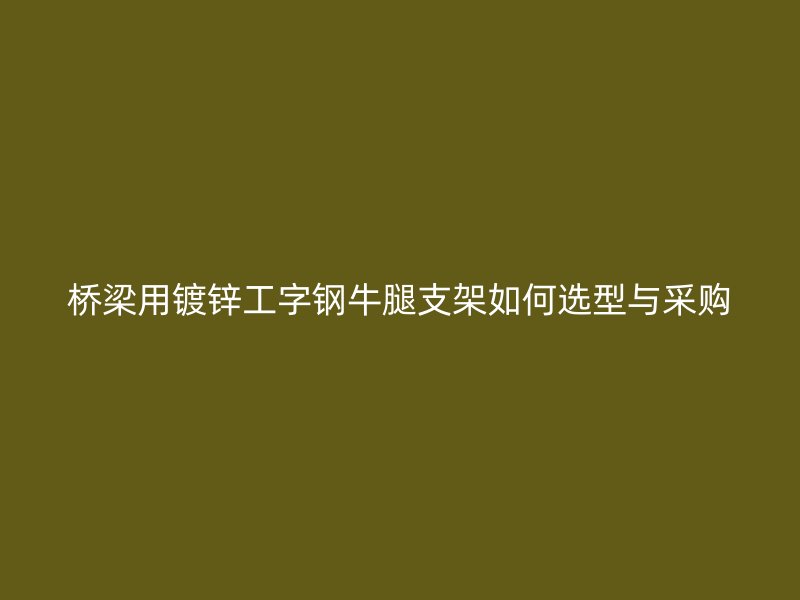 桥梁用镀锌工字钢牛腿支架如何选型与采购