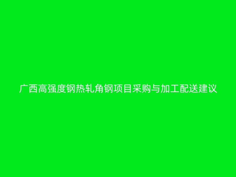 广西高强度钢热轧角钢项目采购与加工配送建议
