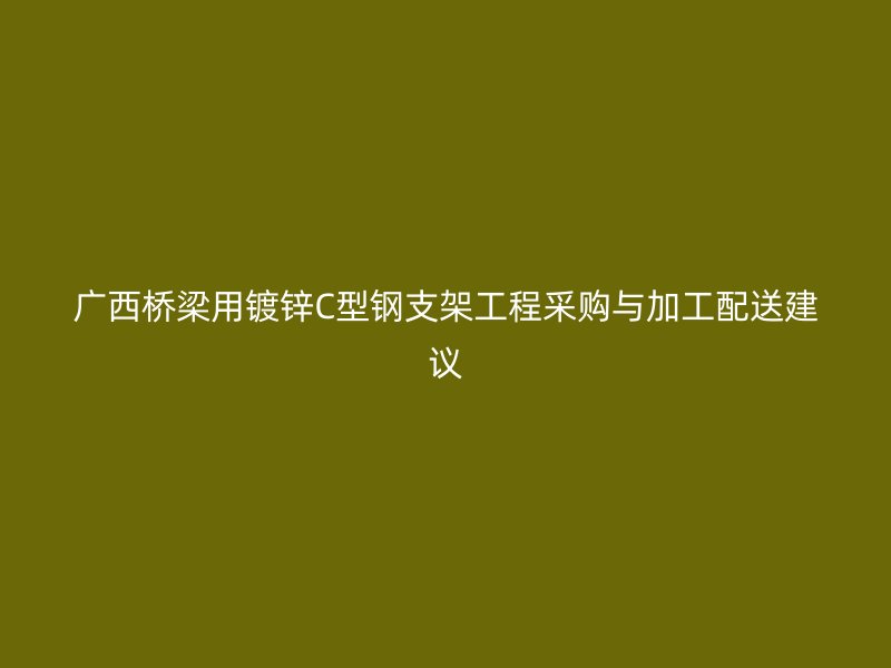 广西桥梁用镀锌C型钢支架工程采购与加工配送建议