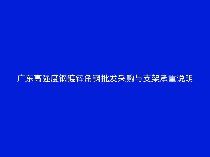 广东高强度钢镀锌角钢批发采购与支架承重说明