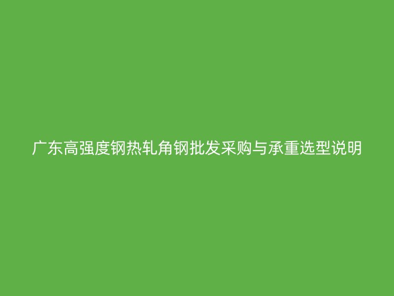 广东高强度钢热轧角钢批发采购与承重选型说明