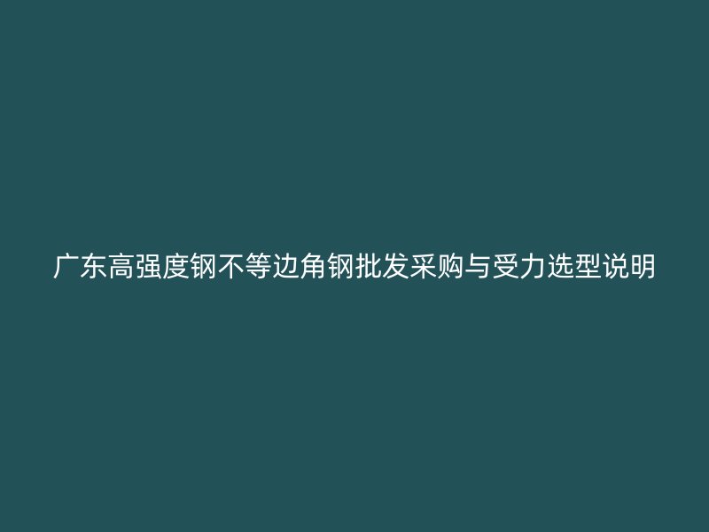 广东高强度钢不等边角钢批发采购与受力选型说明