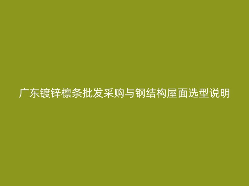 广东镀锌檩条批发采购与钢结构屋面选型说明