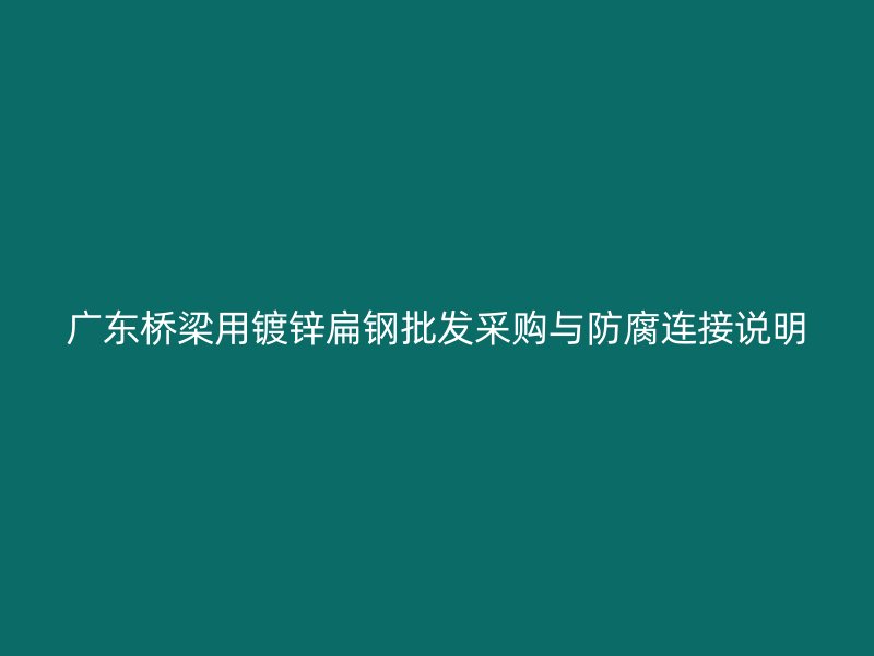 广东桥梁用镀锌扁钢批发采购与防腐连接说明