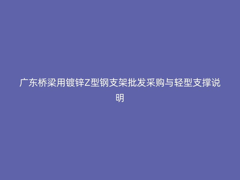 广东桥梁用镀锌Z型钢支架批发采购与轻型支撑说明