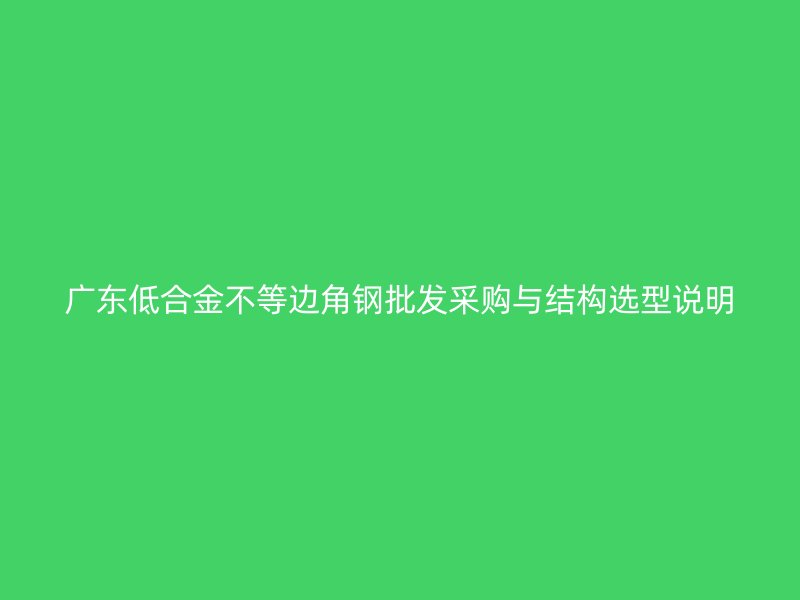 广东低合金不等边角钢批发采购与结构选型说明