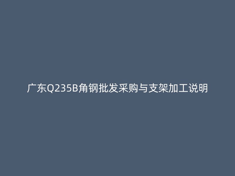 广东Q235B角钢批发采购与支架加工说明