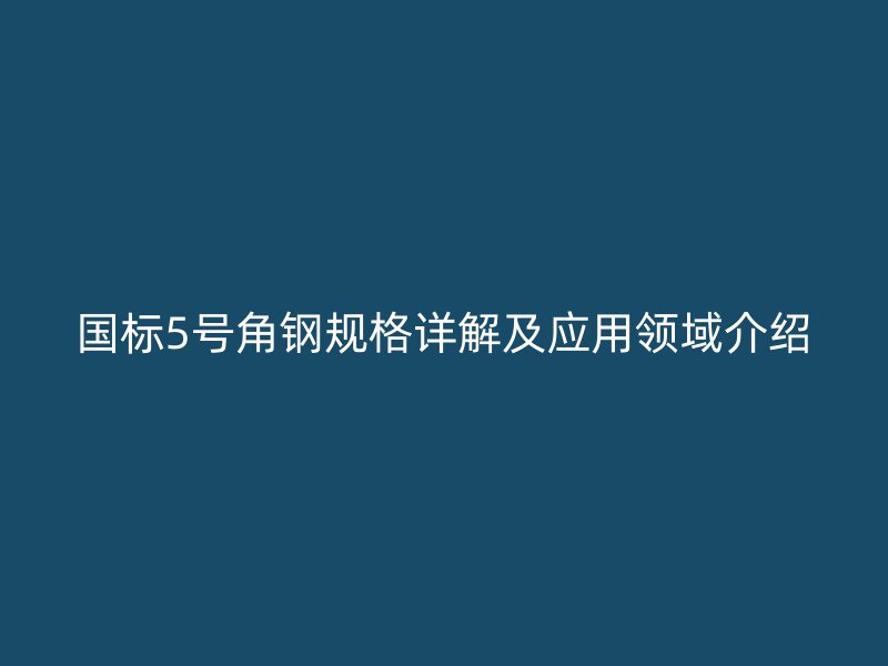 国标5号角钢规格详解及应用领域介绍