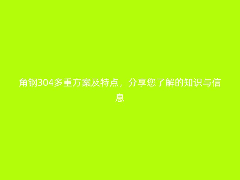 角钢304多重方案及特点，分享您了解的知识与信息