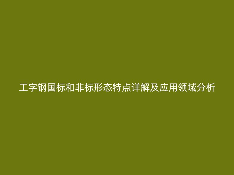 工字钢国标和非标形态特点详解及应用领域分析