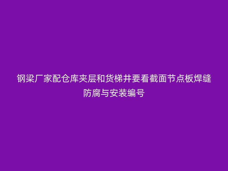 钢梁厂家配仓库夹层和货梯井要看截面节点板焊缝防腐与安装编号