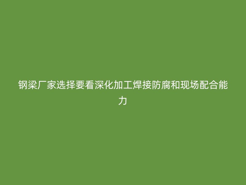 钢梁厂家选择要看深化加工焊接防腐和现场配合能力