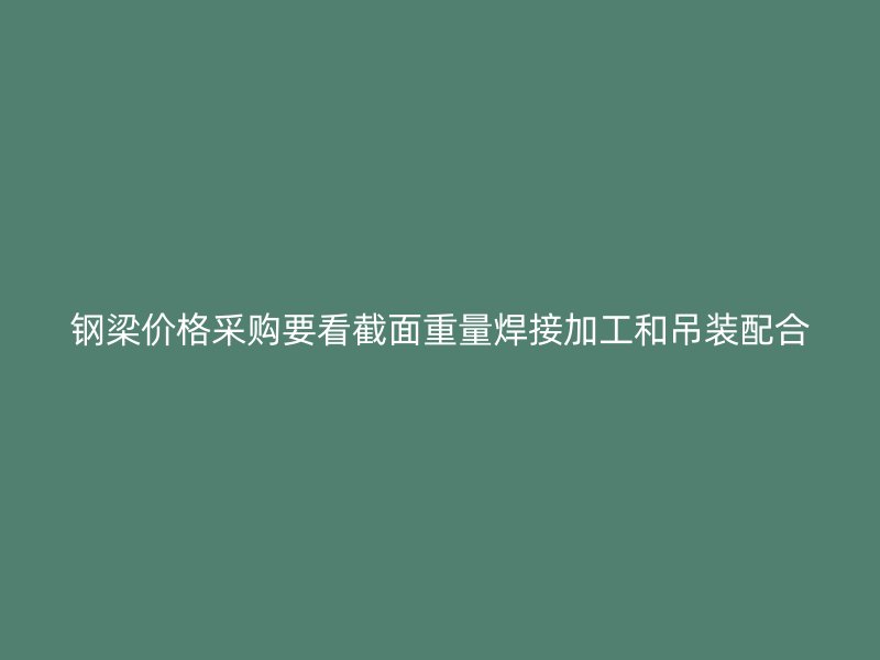 钢梁价格采购要看截面重量焊接加工和吊装配合