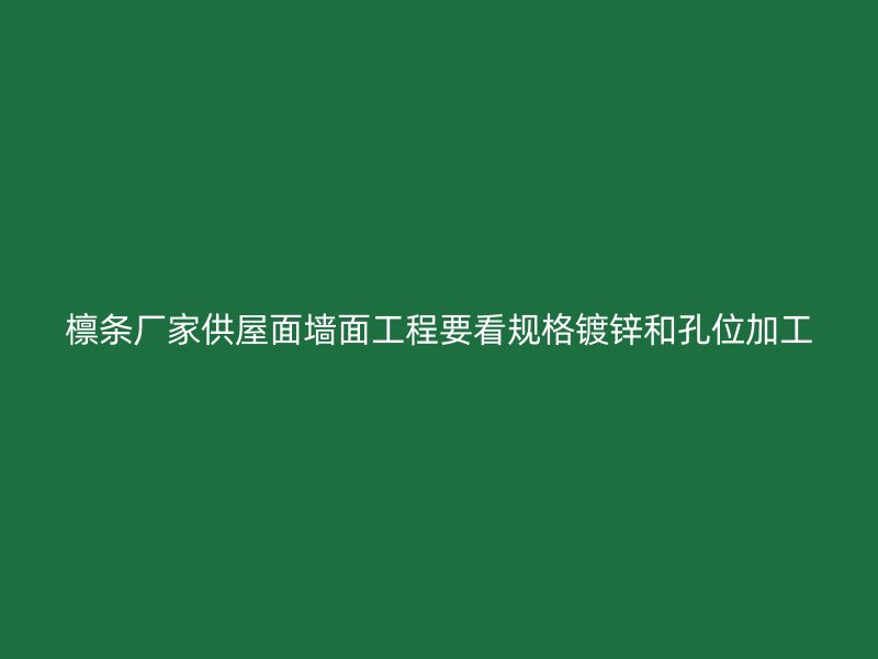 檩条厂家供屋面墙面工程要看规格镀锌和孔位加工