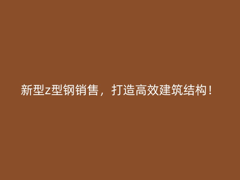 新型z型钢销售,打造高效建筑结构!