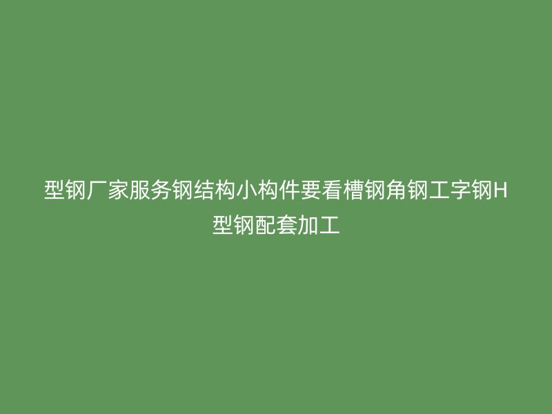 型钢厂家服务钢结构小构件要看槽钢角钢工字钢H型钢配套加工